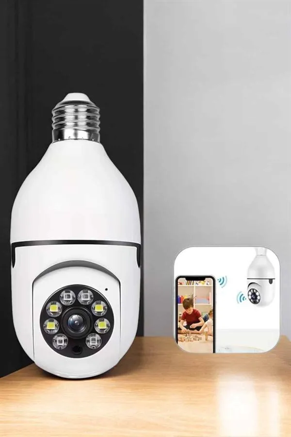 Ampul Görünümlü Güvenlik Kamerası Duylu Wifi Kamerası Dönebilen