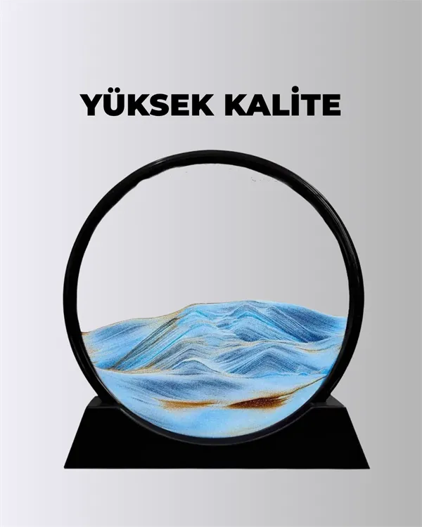 Döndürülebilir Dinamik Kum Tablosu – Stres Giderici, Yüksek Kaliteli Cam ve Doğal Kum ile Sanatsal Masa Dekoru