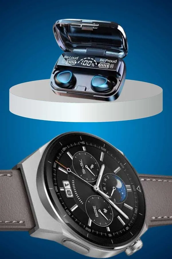 İkili Set Akıllı Saat Ve Bluetooth Kulaklık Kablosuz Uzun Pil Ömrü Spor Modları