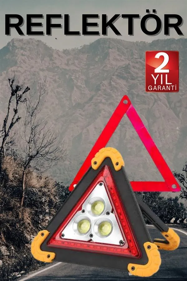 Solar Şarjlı Çok Fonksiyonlu Reflektör Işıklı Ikaz Lambası Acil Durum Reflektörü Acil Durum Uyarı Lambası