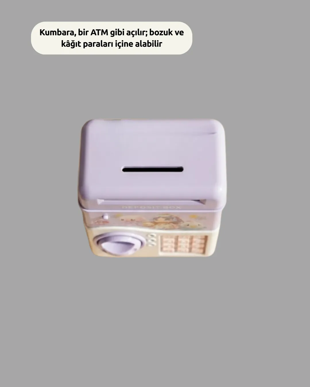 Işıklı Sesli Şifreli Otomatik Para Çeken Kumbara Mor