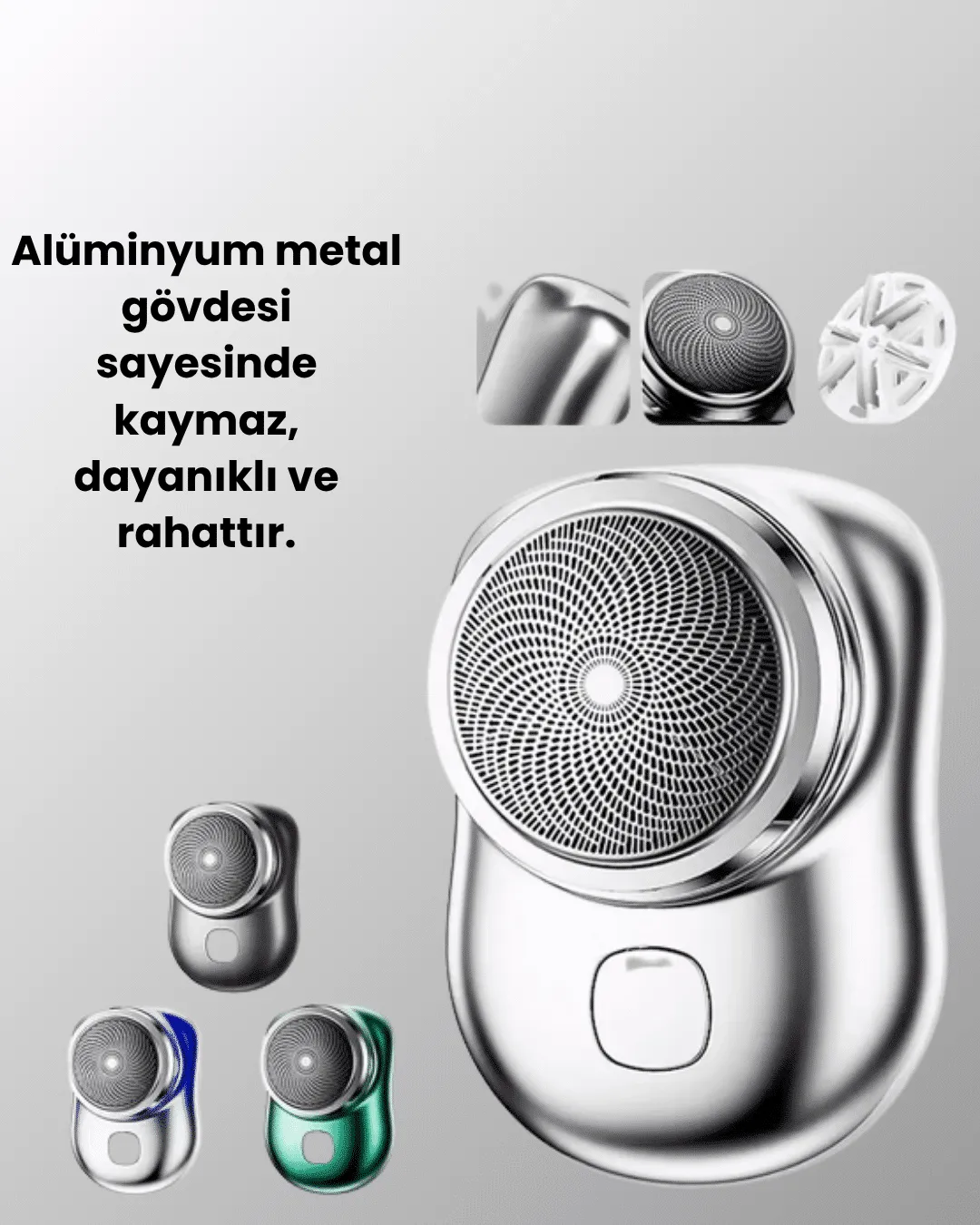 Tüm vücut bölgelerinde kullanılabilen küçük boy tıraş cihazı