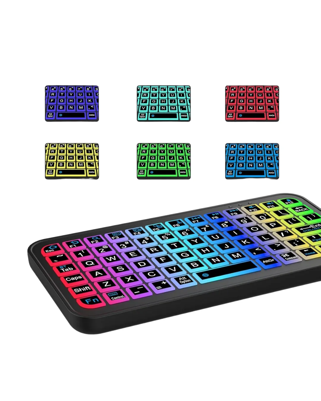 Şarjlı Kablosuz Mini RGB Klavye Uzun Pil Ömürlü