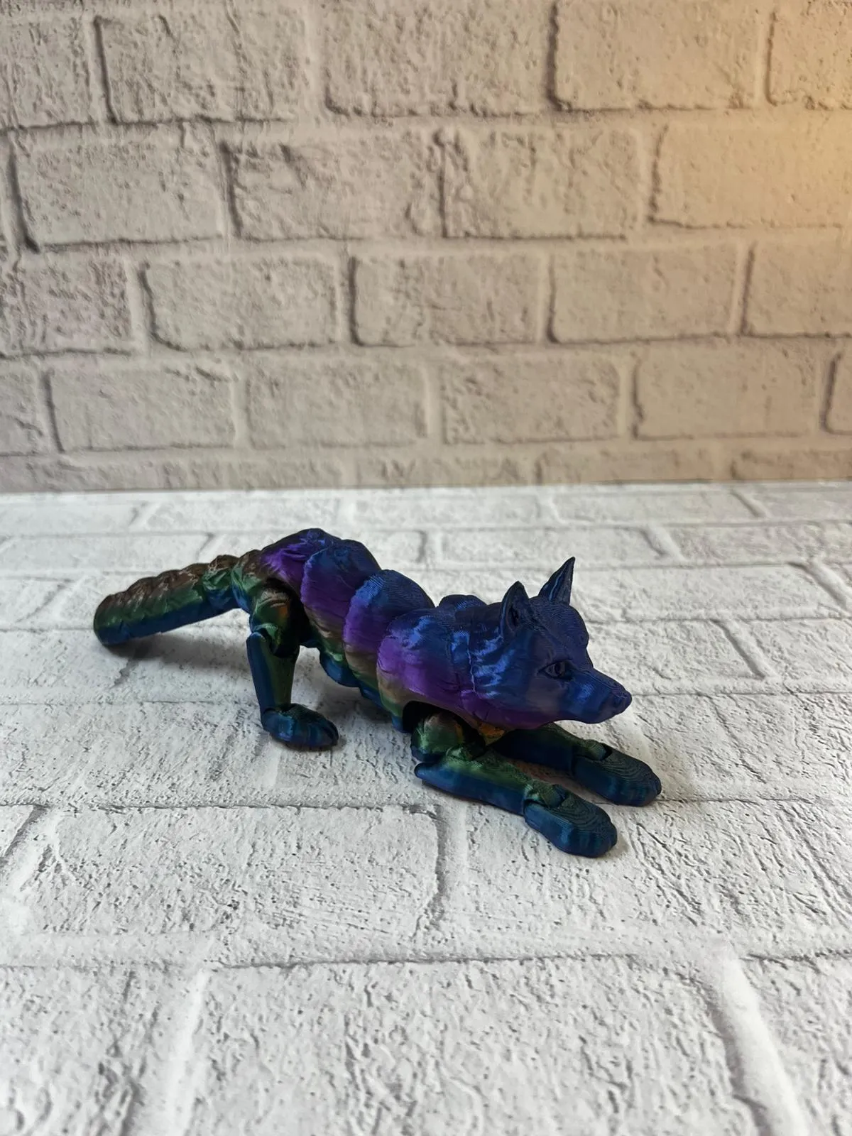 Rainbow hareketli kurt masa dekoru esnek eklem yapılı