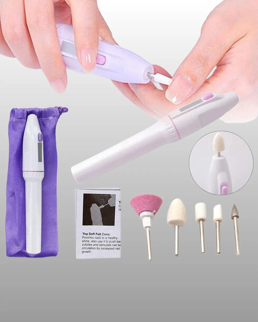 Elektrikli Manikür ve Pedikür Matkap Seti – Ayarlanabilir Hız, Ergonomik ve Sessiz