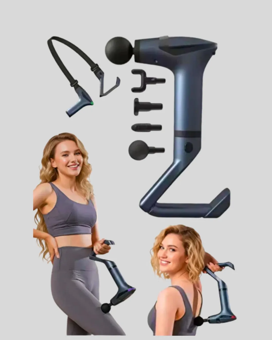 Taşınabilir 3in1 Masaj Aleti Şarjlı Titreşimli Esneme Bantlı