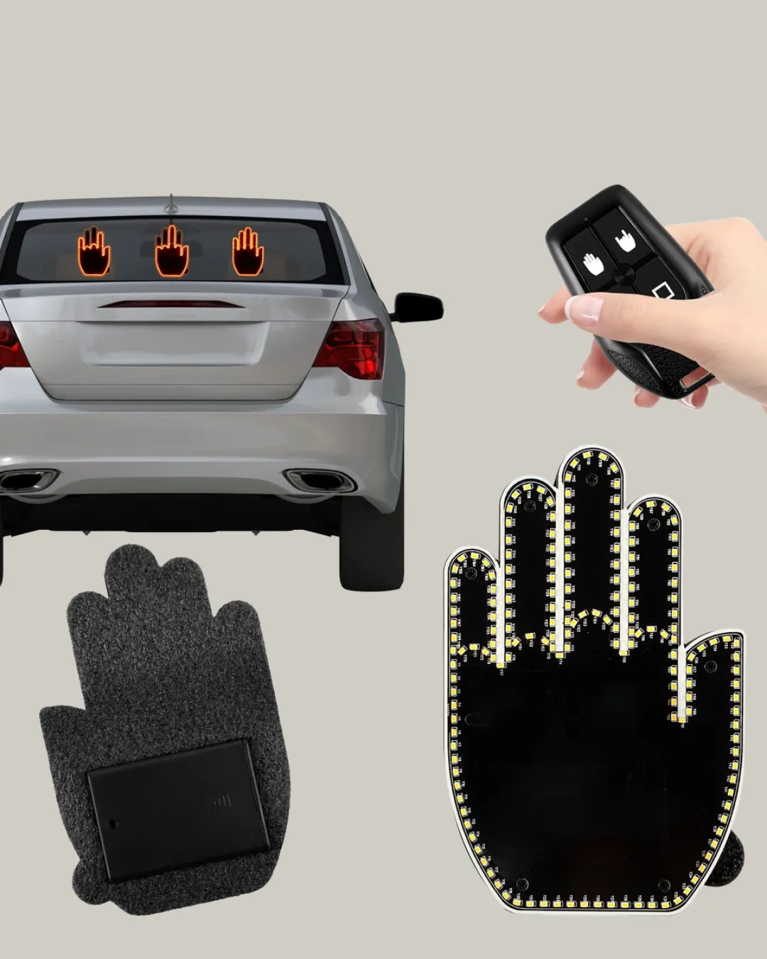 A Kalite Uzaktan Kumandalı LED Park Uyarı Işığı El Figürlü Model