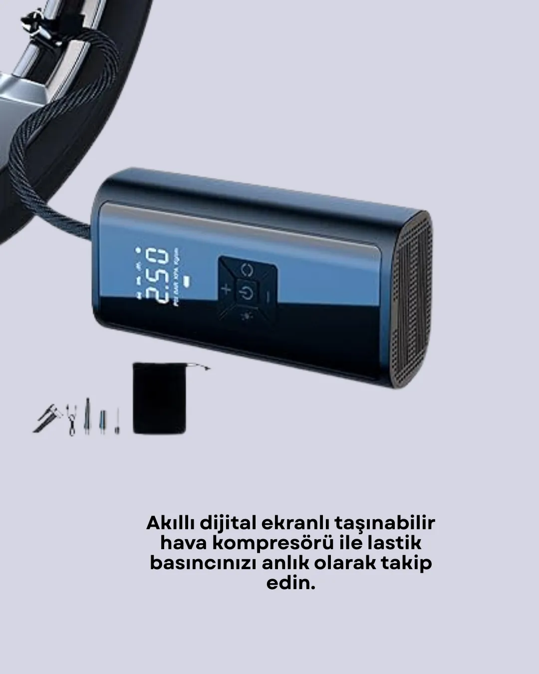 12V Uyumlu Çok İşlevli Akıllı Araç Lastik Pompası