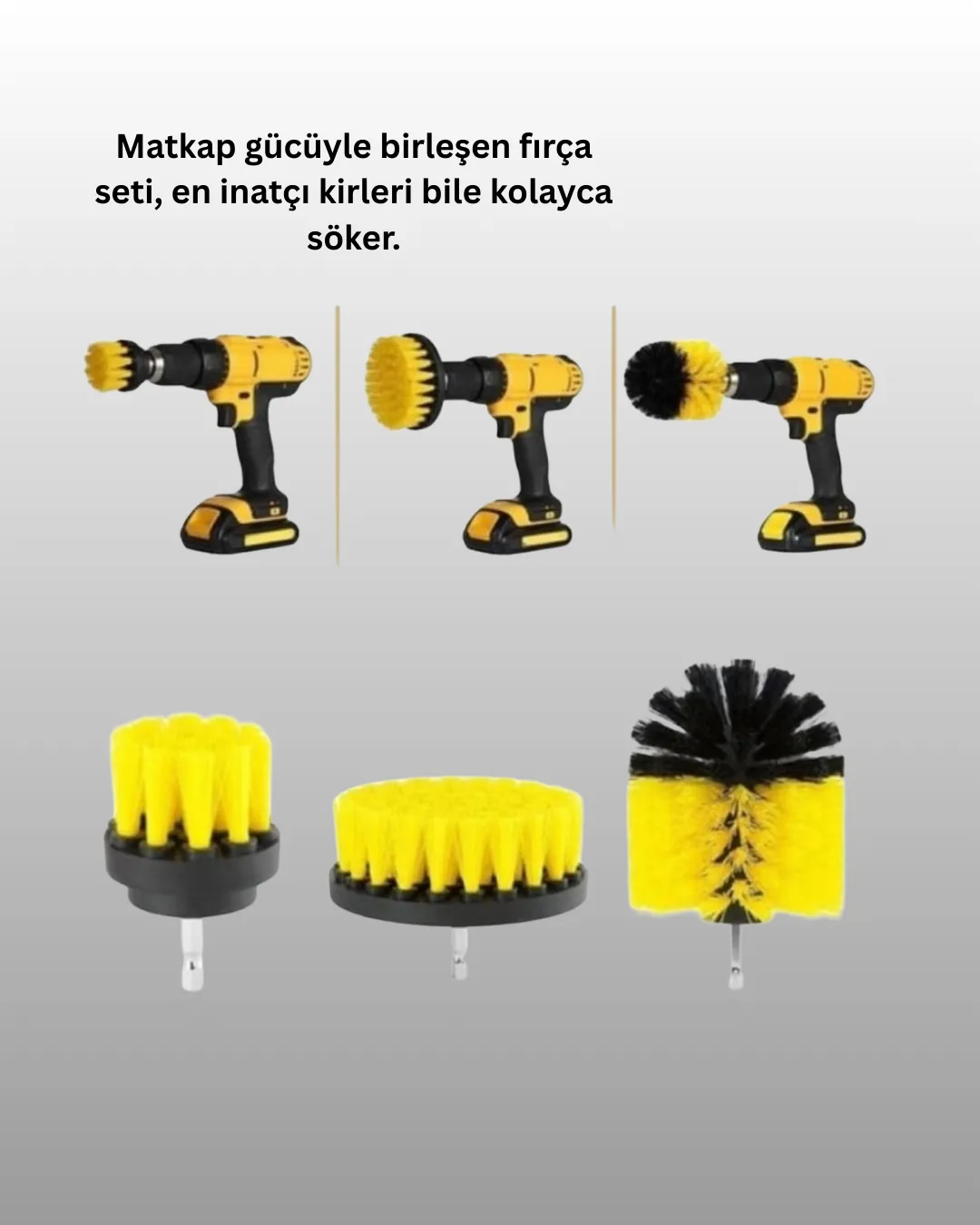 3’lü Matkap Ucu Temizlik Fırçası Seti Çok Amaçlı