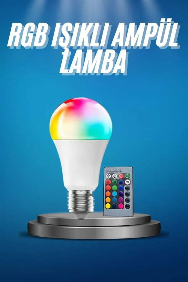 Ayarlanabilir Parlaklık RGB Led Ampul Beyaz Lamba Ve Renkli Ampul
