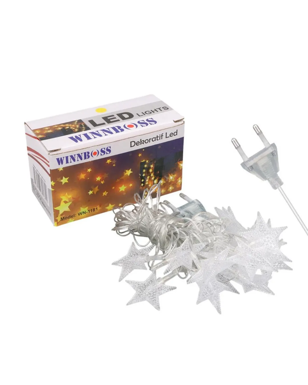 5 Metre 20 Yıldızlı LED Işık Zinciri Daylight Beyaz Salon ve Oda Dekoru