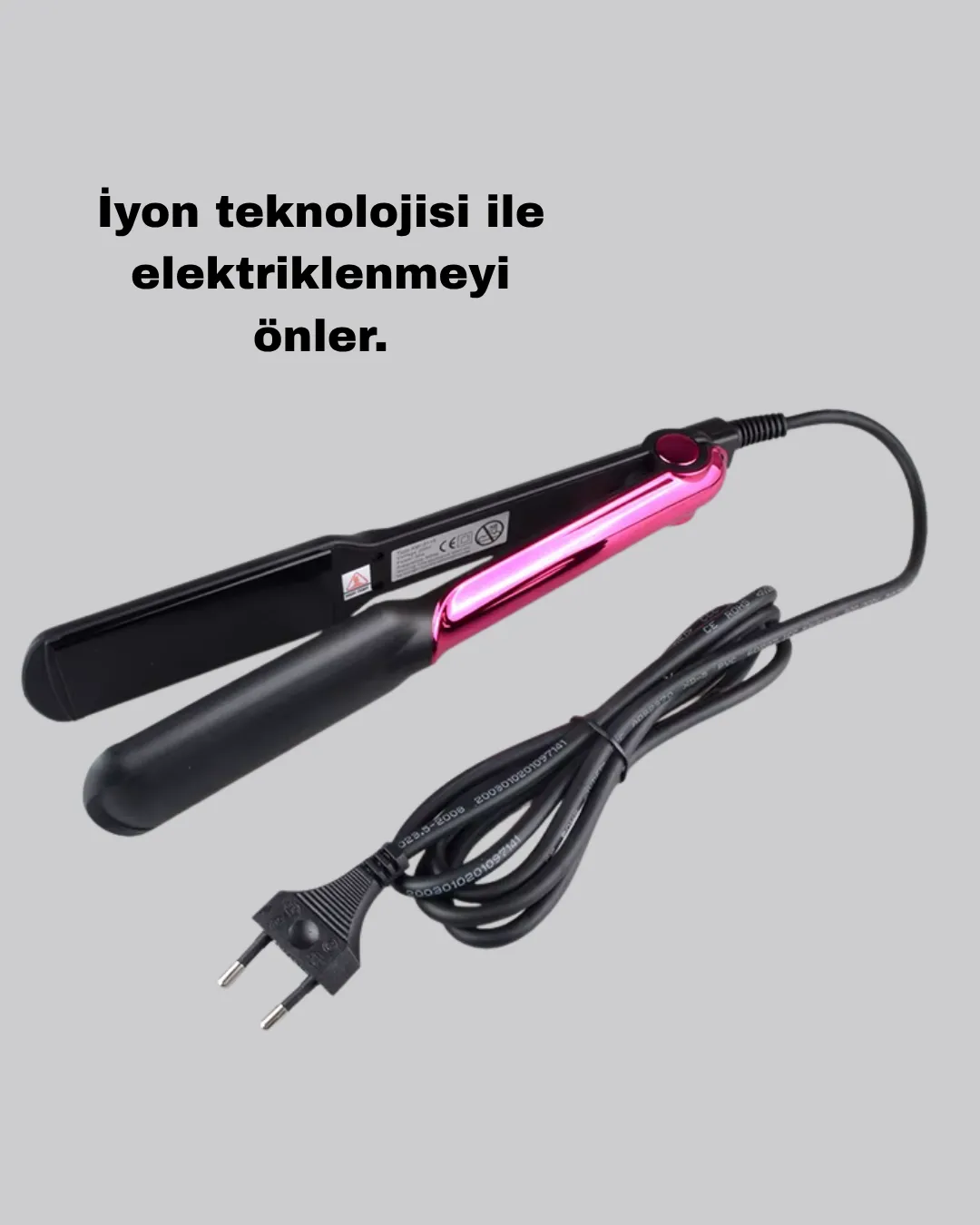 Seramik Plakalı Saç Düzleştirici – Plaka Kilitli ve Elektriklenme Önleyici