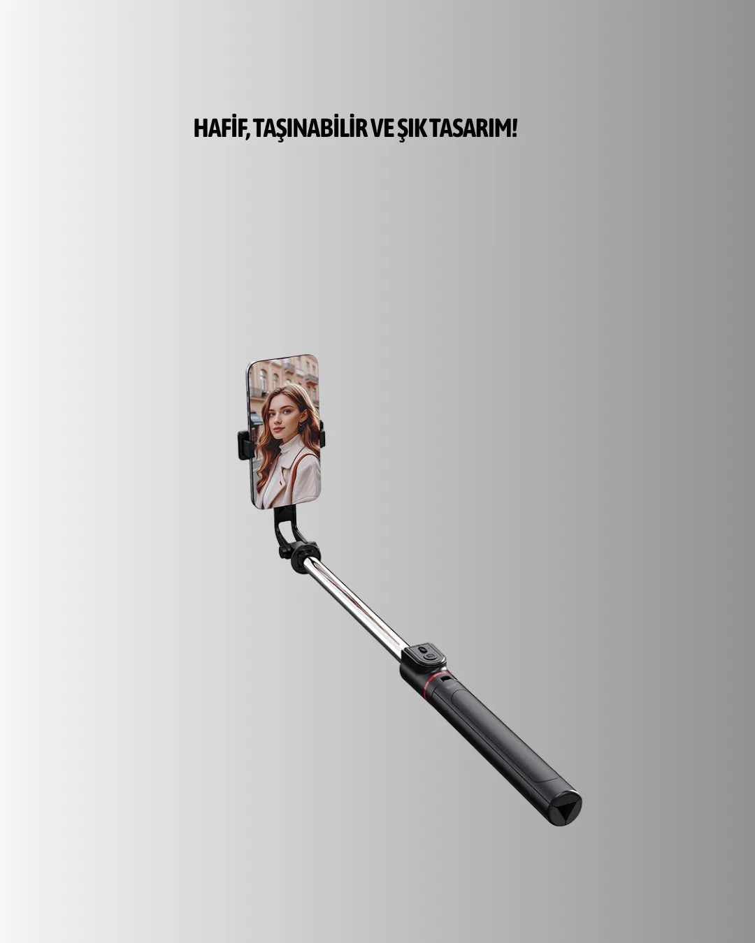 Bluetooth Işıklı Uzaktan Kumandalı Selfie Çubuğu – 130 cm Yükseklik