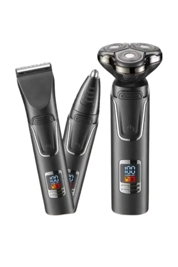 Dijital Göstergeli 3 Başlıklı Tıraş Makinesi Islak Kuru Lazer Öncesi Günlük