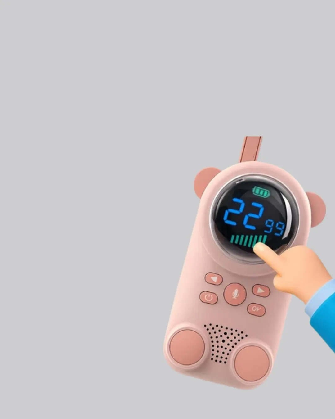 Uzun Menzilli Bebek Telsizi 1-3 Km Çekim 22 Kanal LCD Ekran VOX Şarjlı