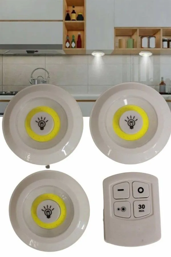 Kablosuz Pilli Işıldak  Masa Lambası Mutfak Tezgah Altı Banyo Dolabı Dolap İçi