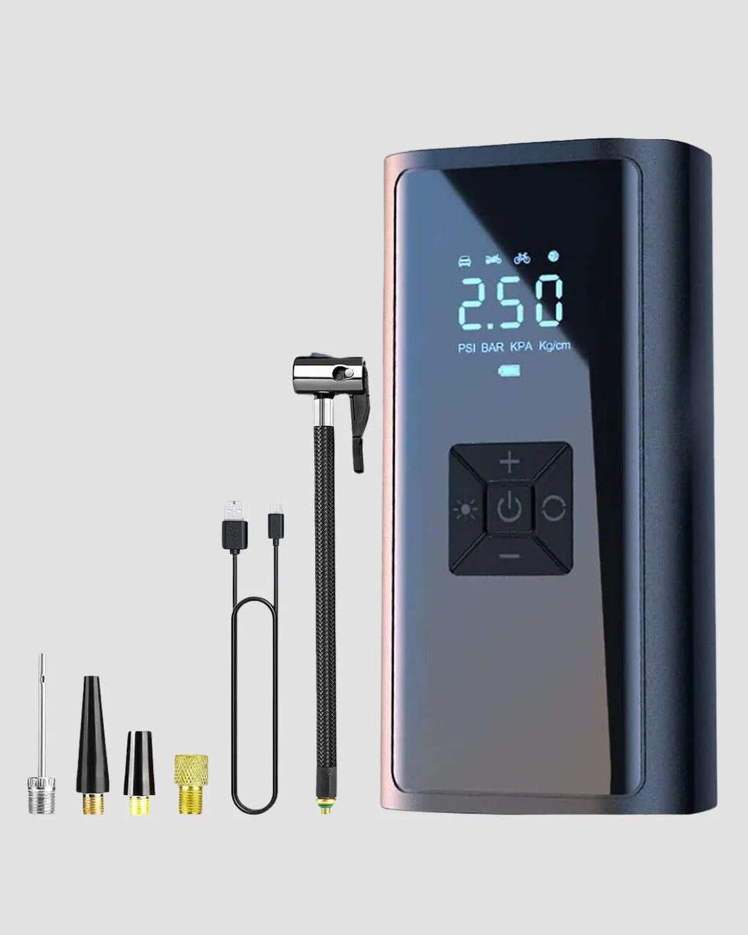 Kablosuz Dijital Lastik Şişirme Pompası LED Işıklı 80W