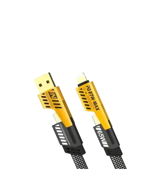 4'ü 1 Arada Metal Hızlı Veri Kablosu – 65W Güç, 27W iPhone Desteği, 480Mbps Aktarım