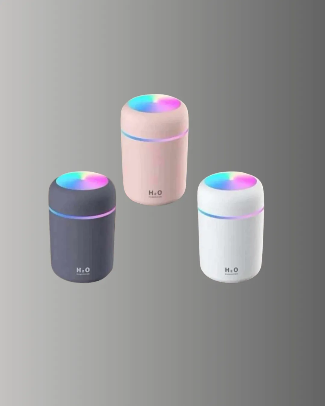 ABS Gövdeli 300ml USB Nemlendirici – Beyaz, Gri, Pembe Renk