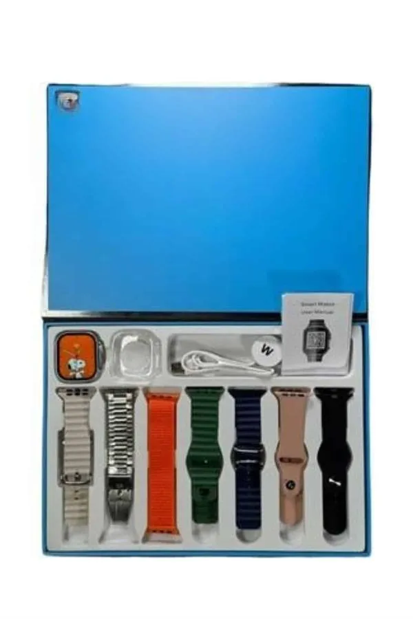 Akıllı Saat 7 Kordon Hediyeli Takvim Alarm Nabız Ölçer Bildirim Görme Sesli Görüşme