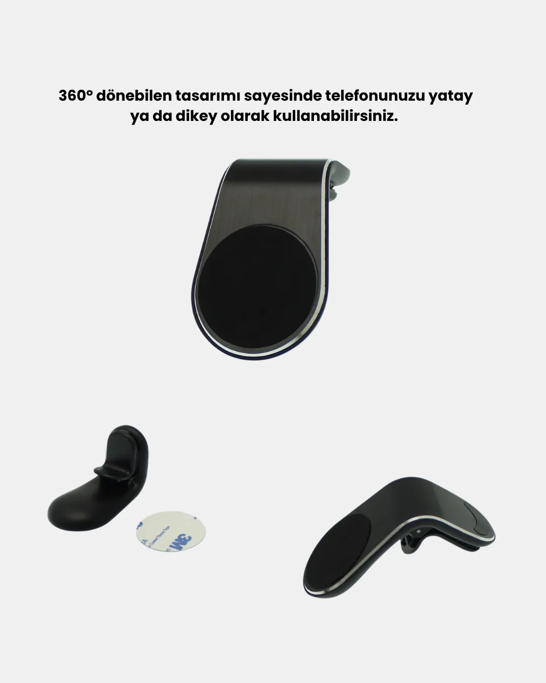Manyetik Araç Telefon Tutucu 360° Dönebilen ve Sarsıntısız Güçlü Mıknatıslı