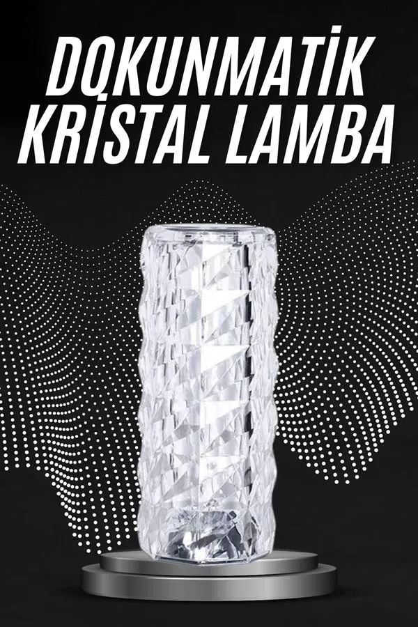 Kristal Lamba Masa Lambası Şarjlı Masa Lambası Dokunmatik Sensör Usb Şarjlı