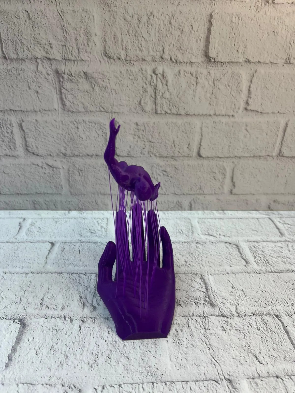 3D El İnsan Figürü Mor Modern Masa Üstü Ev ve Ofis Dekoru