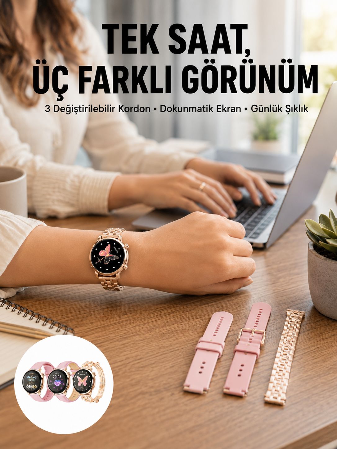 Akıllı Saat – Dokunmatik Ekran, Spor Modu ve Kalp Atış Sensörü