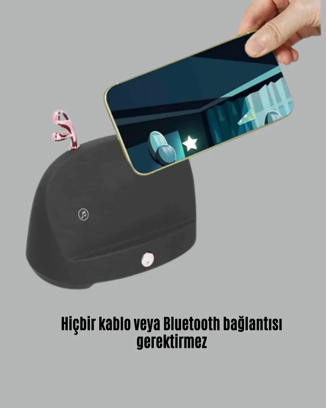 Kablosuz İndüksiyonlu Telefon Tutucu ve Hoparlör – Pratik Ses Yükseltici
