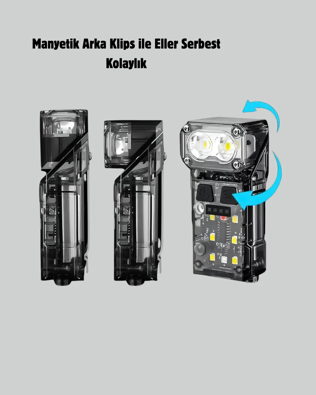 Kamp ve Outdoor İçin LED Far 10 Saat Pil Sensörlü Manyetik