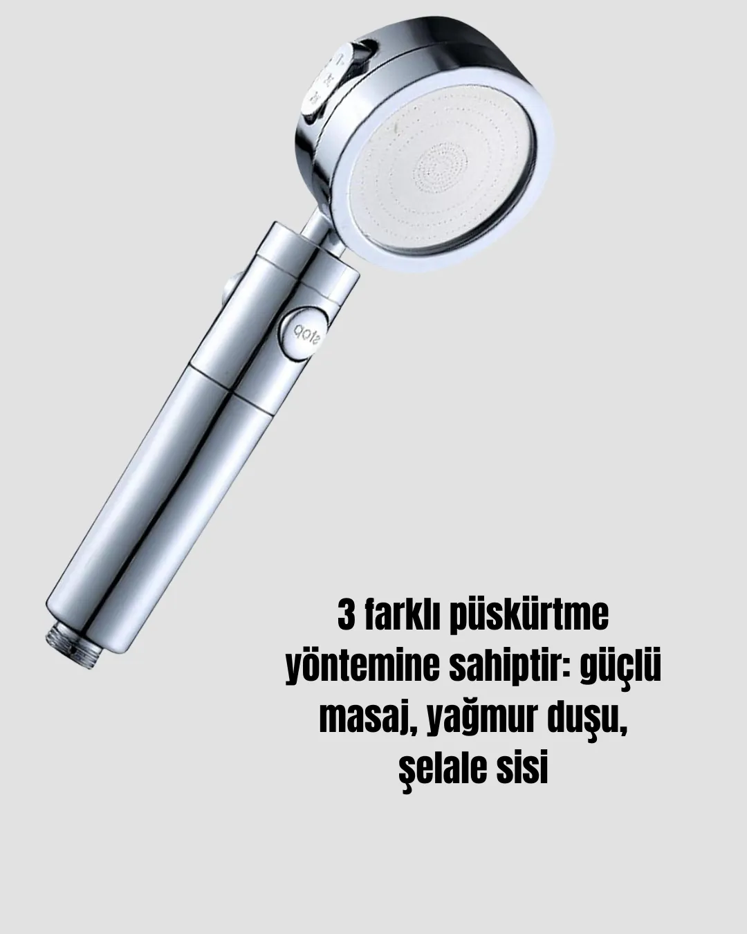 Kolay Montajlı 3 Modlu Yüksek Basınç Duş Başlığı