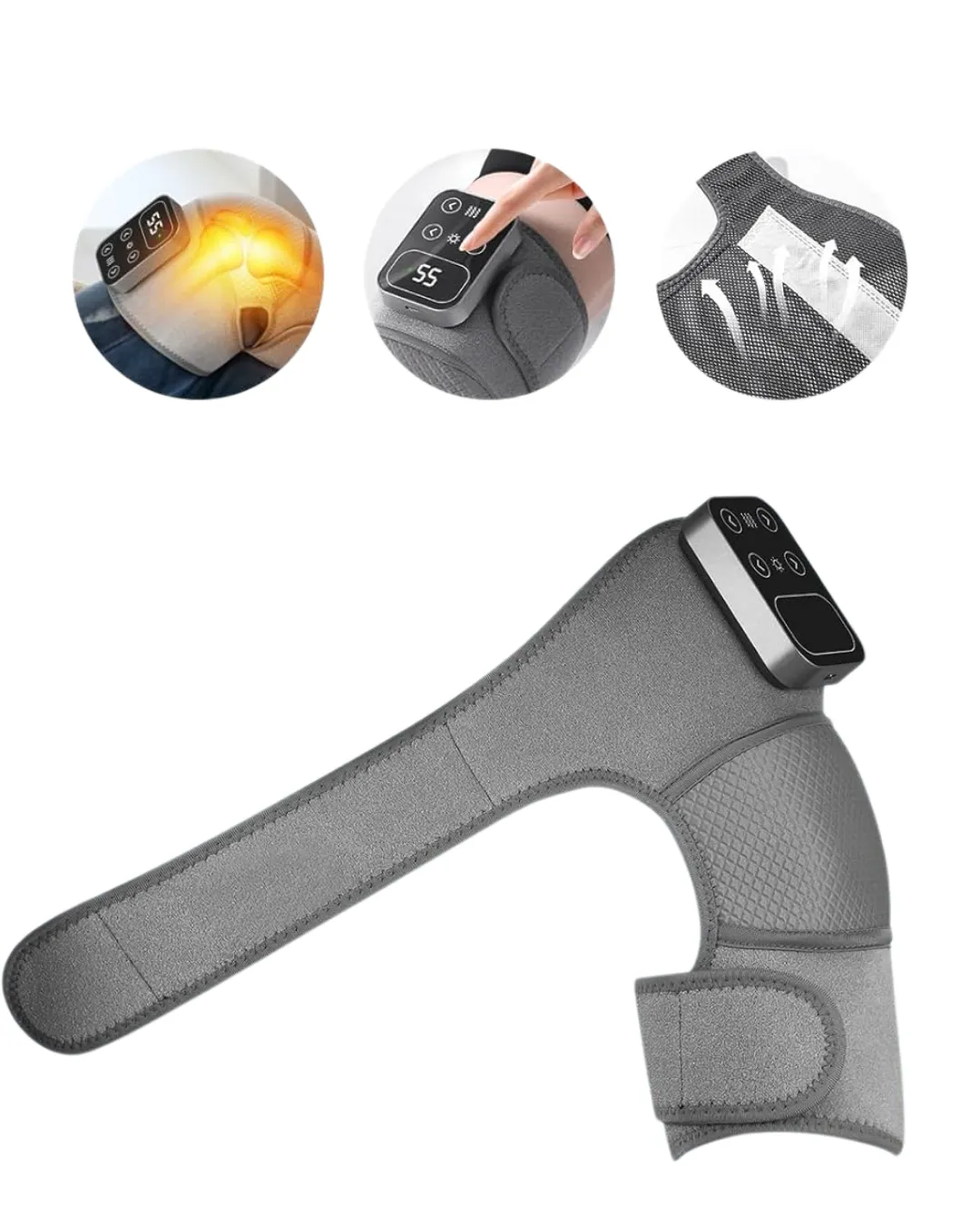 Kablosuz Isıtmalı Diz Omuz Masaj Cihazı Titreşimli Eklem Masaj Bandı 2li Set