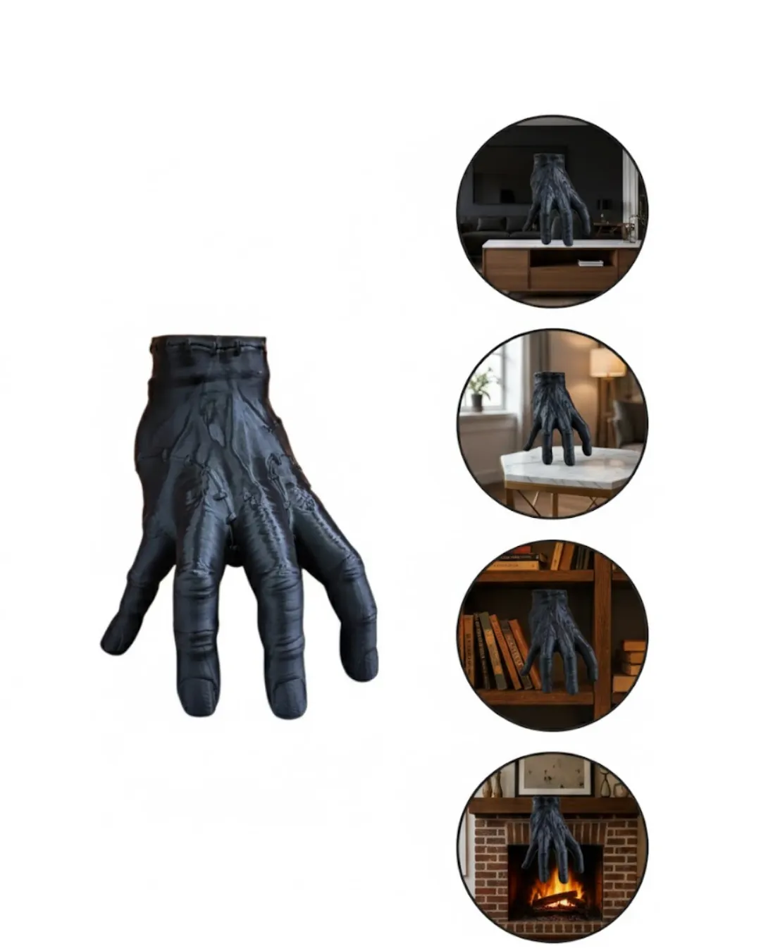 3D Siyah El Biblo 27x22 cm İddialı Ev Dekorasyonu