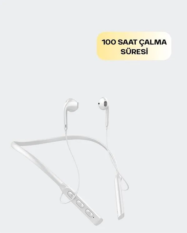 Uzun Pil Ömürlü Kablosuz Kulaklık – Boyun Askılı, 100 Saat Kullanım