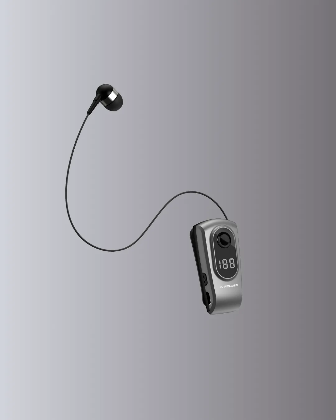 Profesyonel Bluetooth Kulaklık – Klipsli, Titreşimli, Dijital Göstergeli