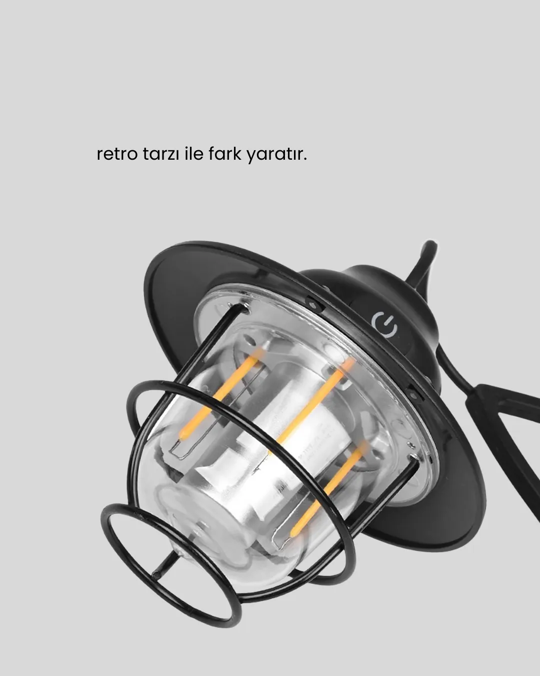 Taşınabilir Retro Çam Konisi Kamp Lambası Gece Işığı Su Geçirmez