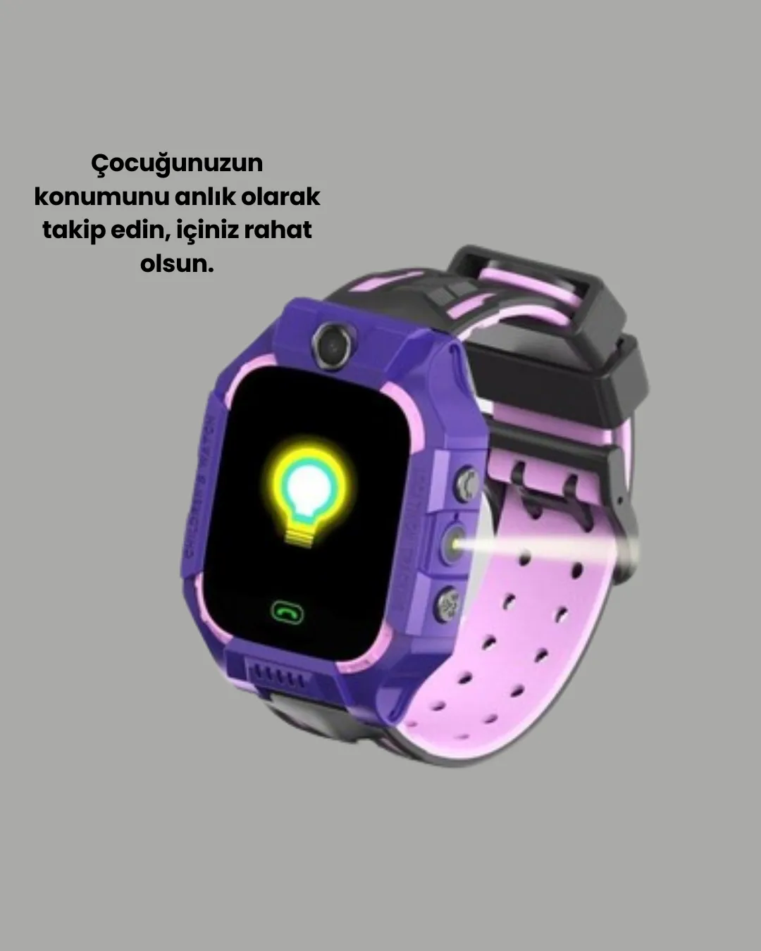 S10 Mor Akıllı Çocuk Saati Konum Takip ve Güvenlik Özellikli