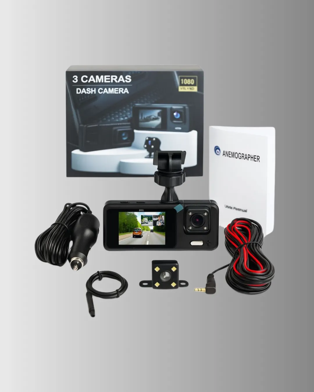 Araç İçi Güvenlik Kamerası | 3 Kanallı, 24 Saat Park Kaydı Destekli