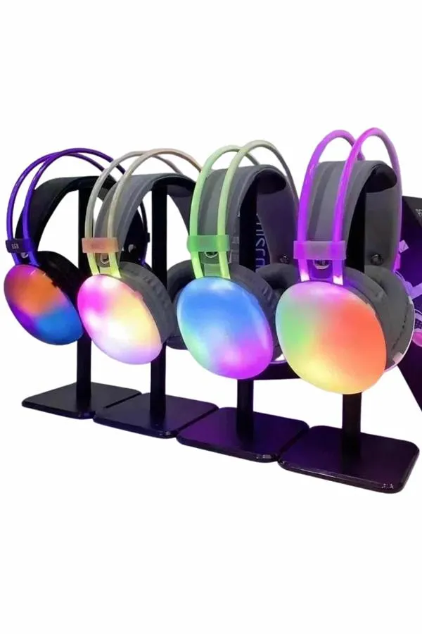 Yeni Nesil Kulak Üstü Kablosuz Uzun Ömürlü RGB Işıklı Bluetooth Kulaklık