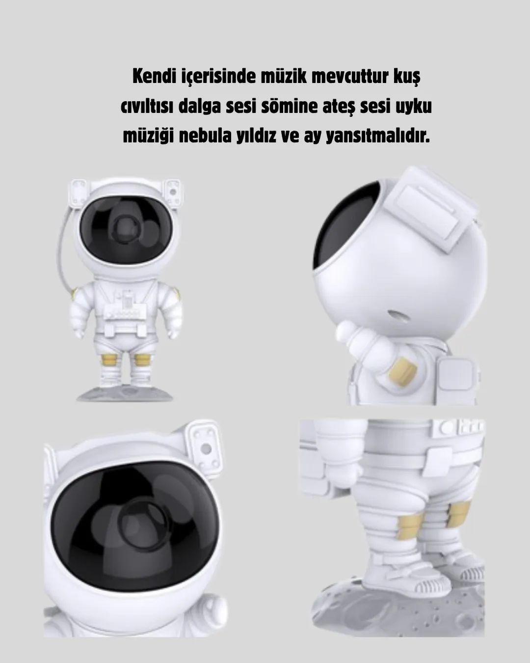 Astronot Galaksi Projeksiyon Lambası Bluetooth Bağlantılı ve Uzaktan Kontrollü