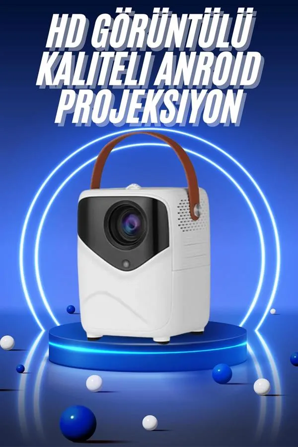HD Ayaklı Portatif Projeksiyon Cihazı Bluetooth Wifi Akıllı Android İşlemcili