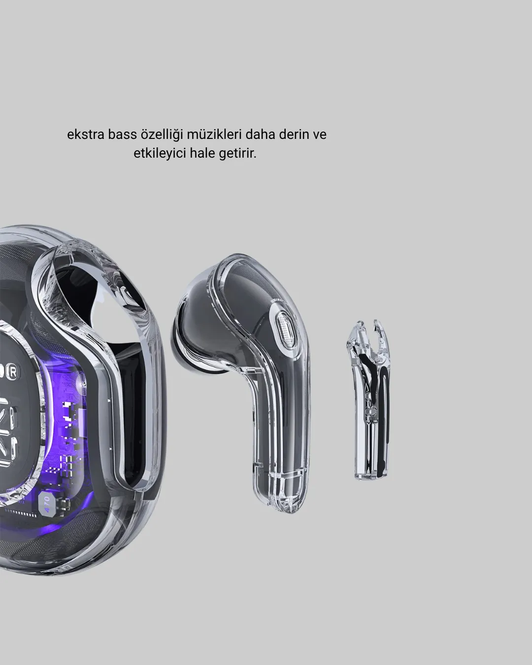 Bluetooth 5.3 Kablosuz Kulaklık HiFi Stereo ve Ekstra Bass Dijital Ekranlı