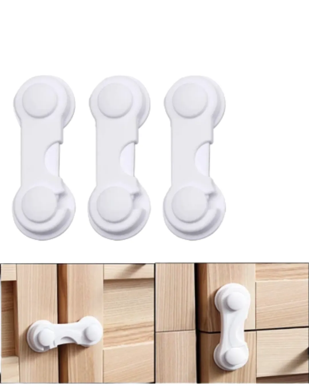 4 Adet Çocuk Güvenliği Dolap Kilidi Yapışkanlı Pratik Kullanım Ev İçi Koruma