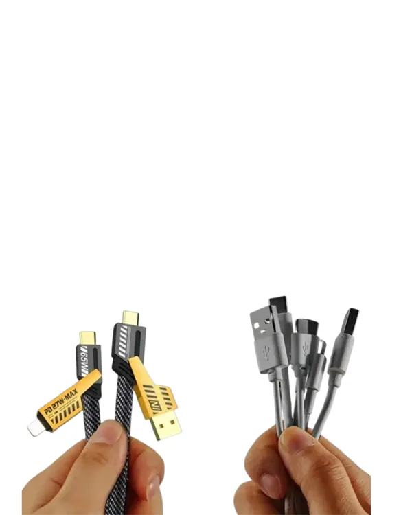 Dönüştürülebilir 4 Başlıklı Hızlı Şarj Kablosu – 1.2m, 65W, Dayanıklı ve Esnek Tasarım