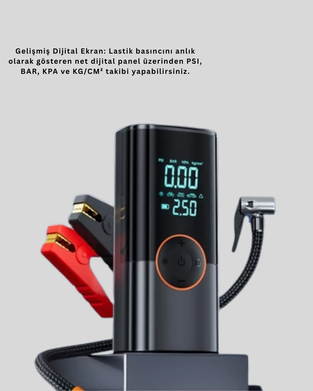 Çok Fonksiyonlu Araç Yol Yardım Kiti Jump Starter ve Lastik Pompası