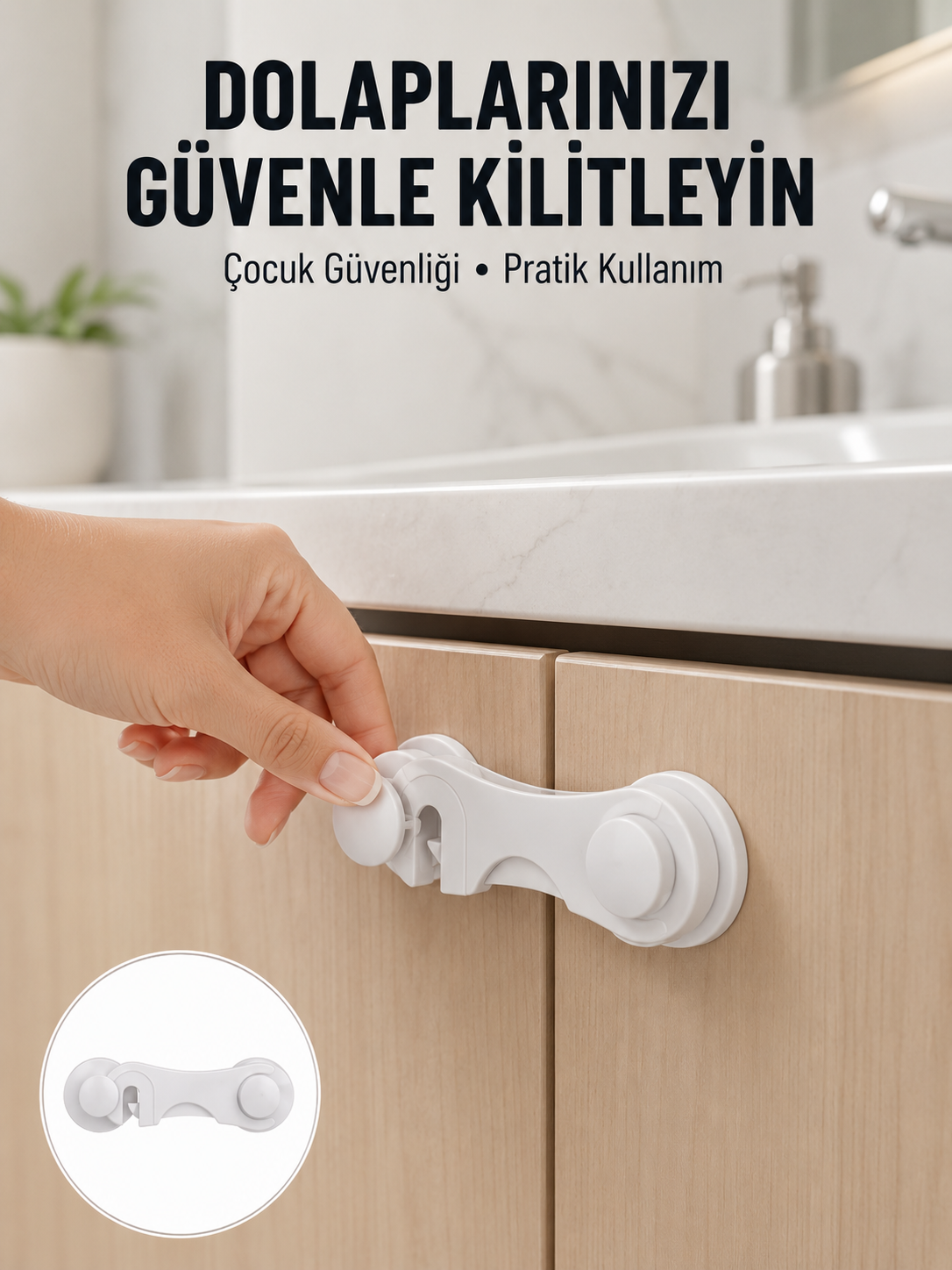4 Adet Bebek Güvenlik Dolap Kilidi Çift Taraflı Bantlı Kolay Montajlı Emniyet Seti