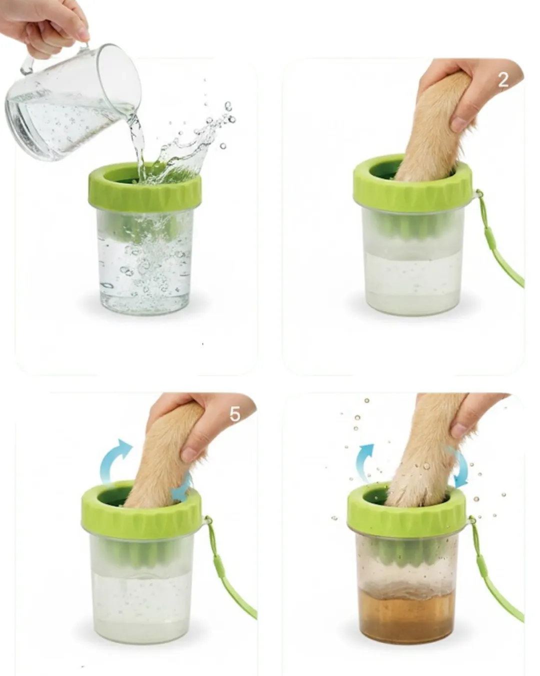 Silikon Kıllı Köpek Pati Temizleme Kabı Orta Büyük Irklar İçin Taşınabilir