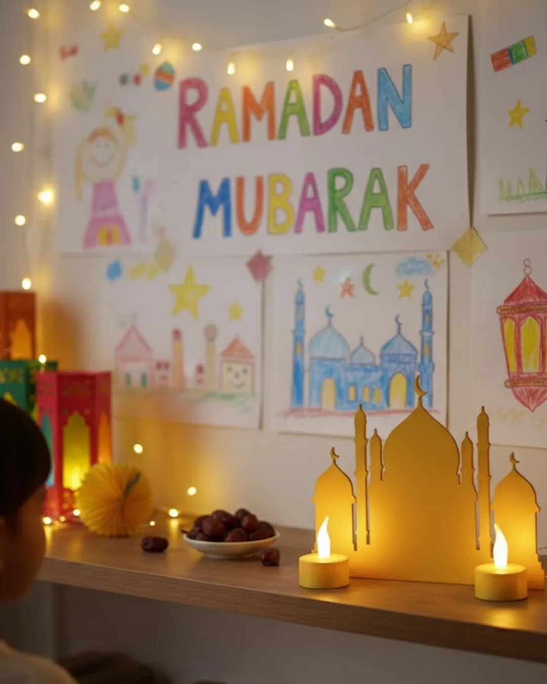 3D Cami Masa Üstü Dekor 2 Pilli LED Mumlu Hediye Set