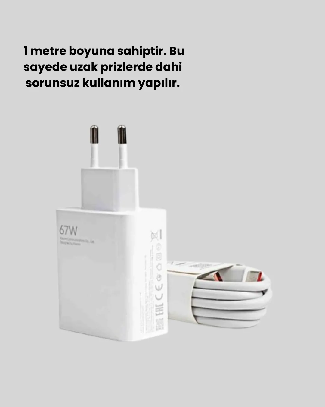 67 Watt Ultra Hızlı Şarj Adaptörü Xiaomi Redmi 9 10 12C Uyumlu