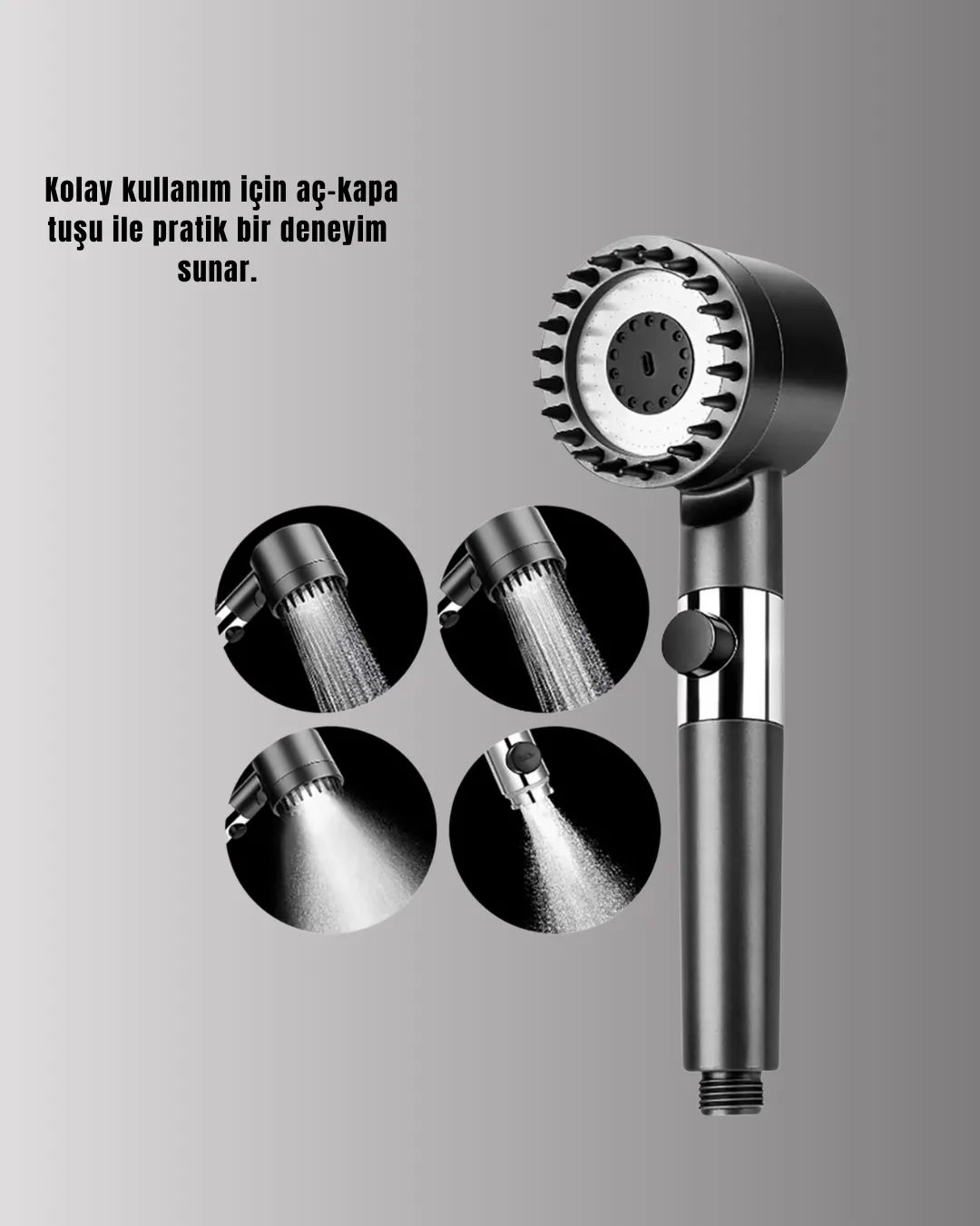 Aç Kapa Tuşlu Filtreli Duş Başlığı Yeni Nesil Tasarım